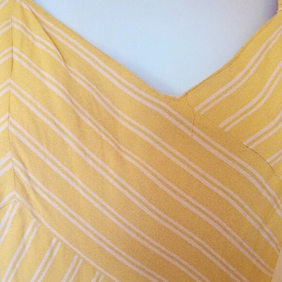 Striped Yellow Jumpsuit Size Small - Picture 4 of 6